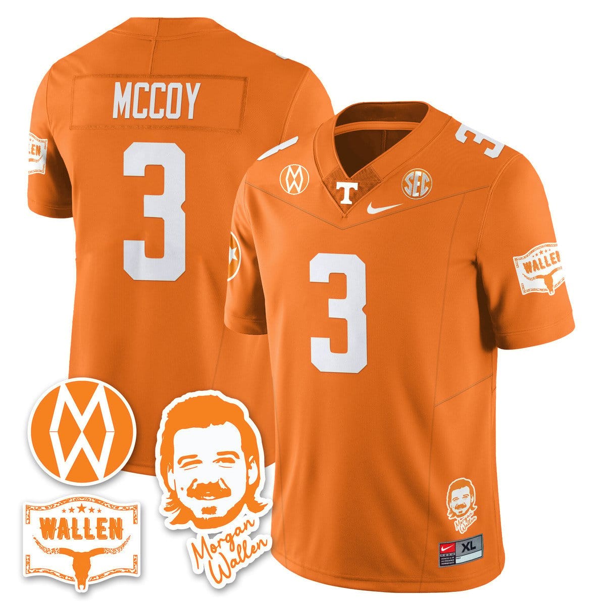 Jermod McCoy Jersey #3 Tennessee Vols Morgan Wallen 2025 Stitched 5 Jermod McCoy Jersey #3 Tennessee Vols Morgan Wallen 2025 Stitched - Image 5