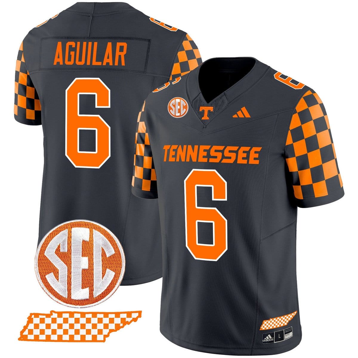Joey Aguilar Jersey #6 Tennessee Vols Rebrand 2026 Checkerboard - Image 3