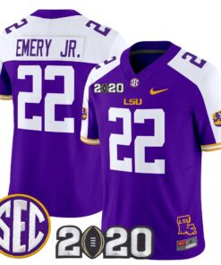 John Emery Jr Jersey 22 LSU Tigers 2020 National Champions Stitched Purple Alter 2d412517 85ec 416b 8120 18df6ea057ca