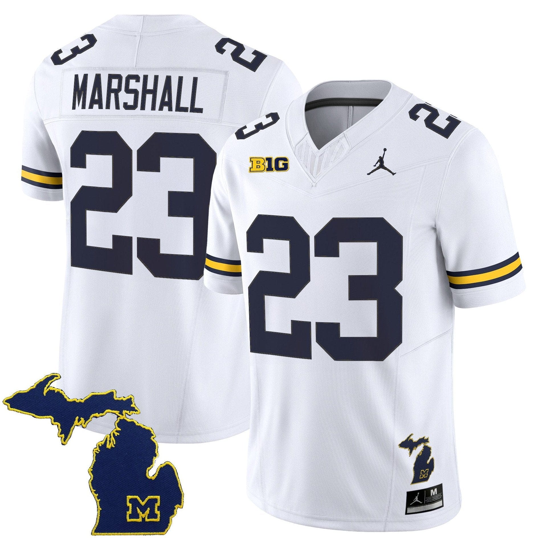 Jordan Marshall Jersey 23 Michigan Wolverines 2025 Limited V2 Stitched White