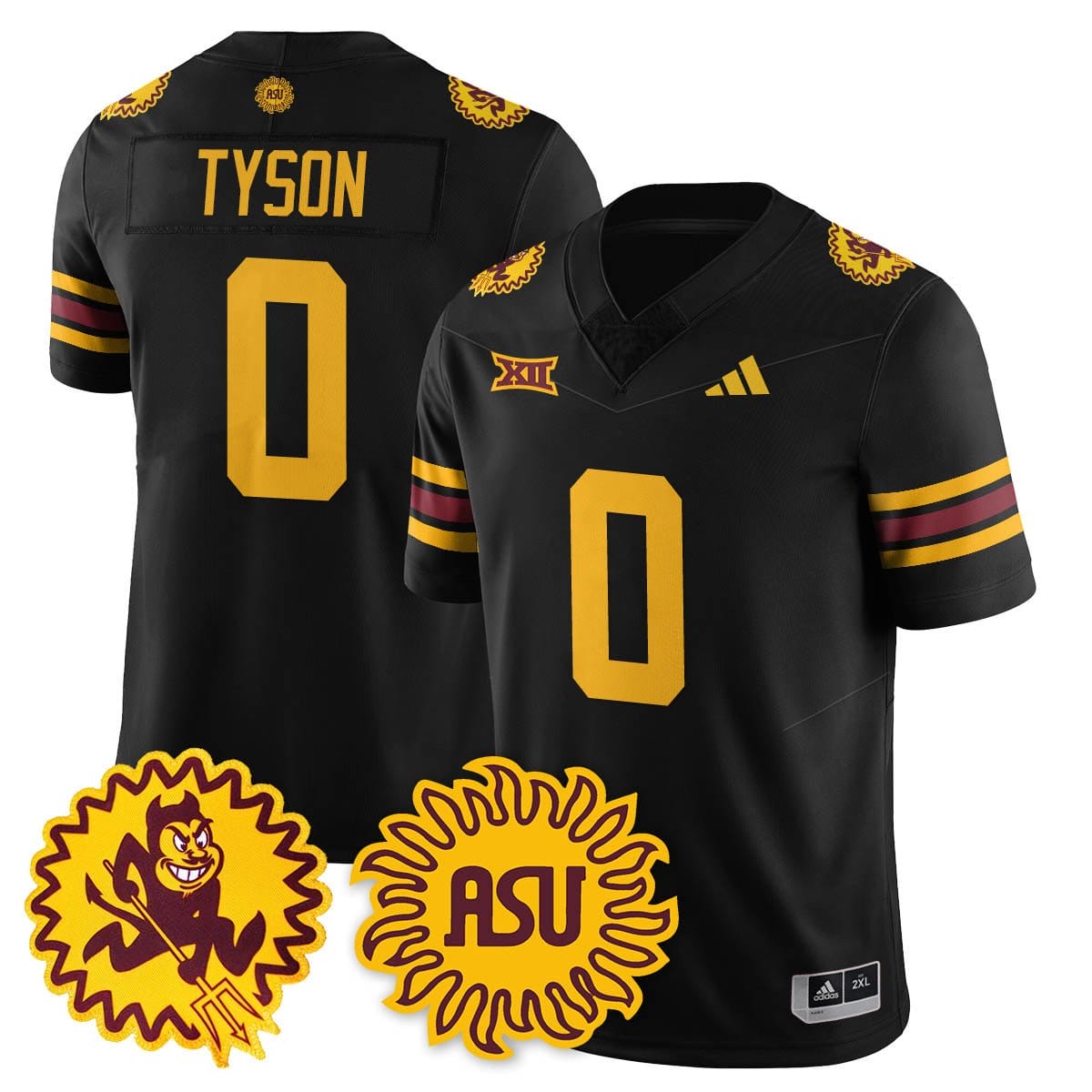 Jordyn Tyson Jersey 0 Arizona State Sun Devils 1975 Throwback Stitched Black