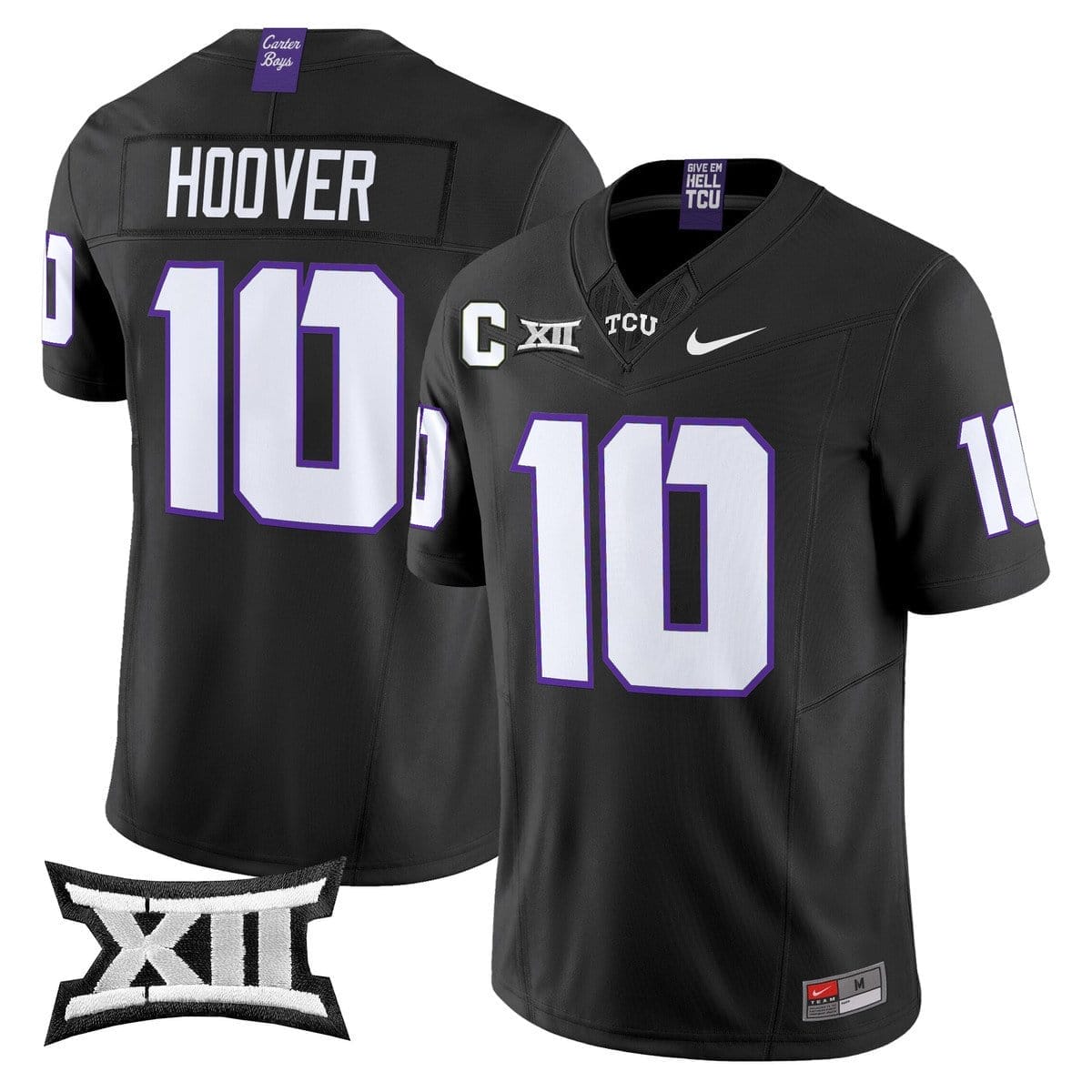 Josh Hoover Jersey 10 TCU Horned Frogs 2025 Vapor Limited Stitched Black