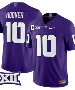 Josh Hoover Jersey 10 TCU Horned Frogs 2025 Vapor Limited Stitched Purple