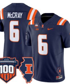Josh McCray Jersey 6 Illinois Fighting 100th Memorial Stadium Navy