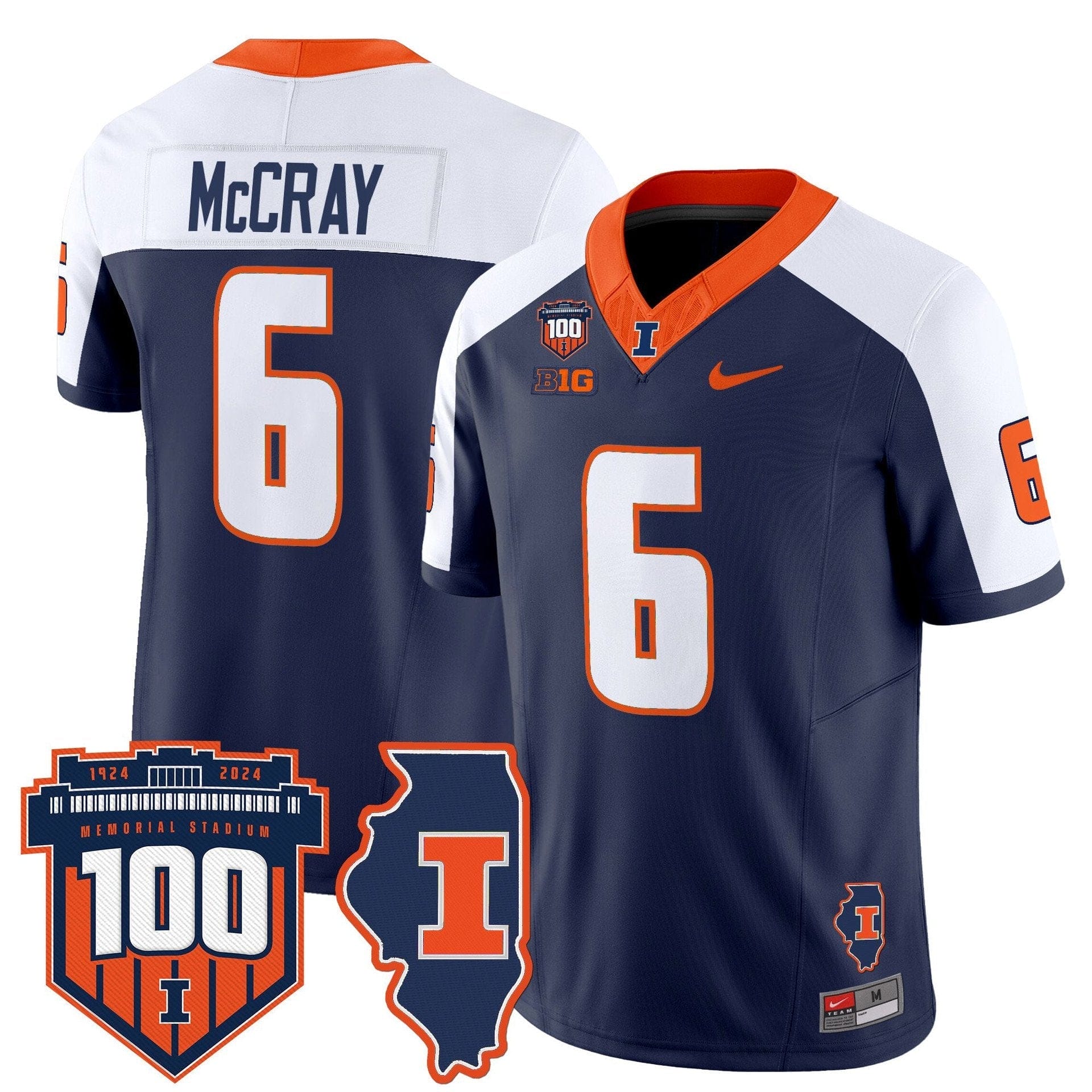 Josh McCray Jersey 6 Illinois Fighting 100th Memorial Stadium Navy Alternate 01e65d55 06f6 4edd 853b 58a355d54d64