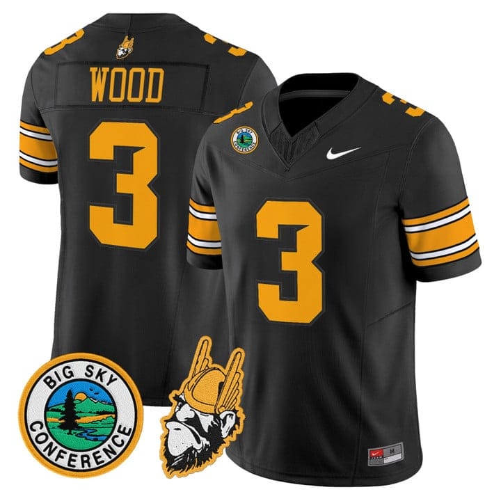 Joshua Wood Jersey 3 Idaho Vandals 1975 Throwback Limited Stitched Black