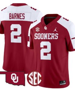 Alternative view of Jovantae Barnes Jersey #2 Oklahoma Sooners 2025 Limited Stitched