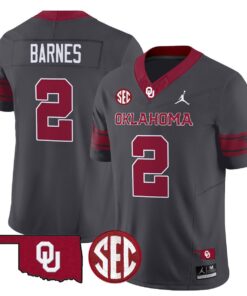 Jovantae Barnes Jersey #2 Oklahoma Sooners 2025 Limited Stitched 7 Jovantae Barnes Jersey 2 Oklahoma Sooners 2025 Limited Stitched Anthracite