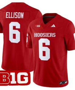 Justice Ellison Jersey #6 Indiana Hoosiers 2025 Limited Stitched 9 Justice Ellison Jersey 6 Indiana Hoosiers 2025 Limited Stitched Crimson