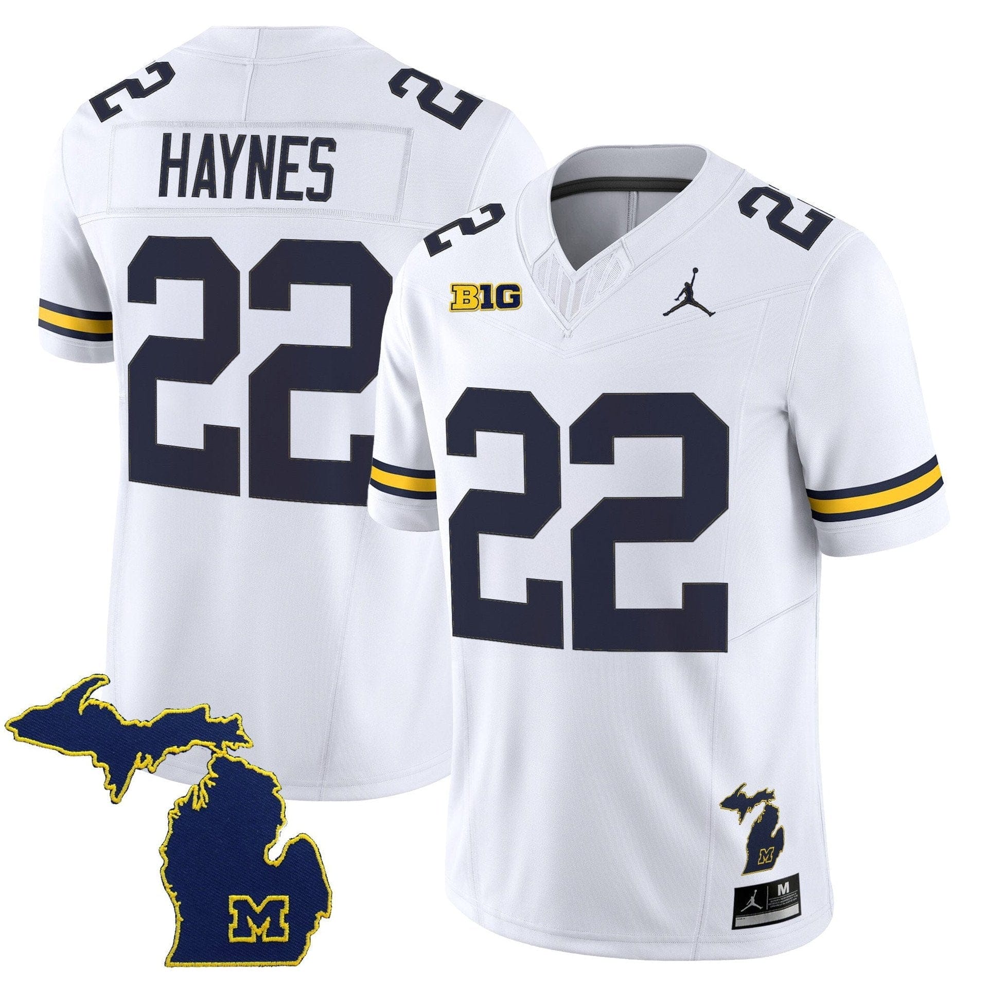 Justice Haynes Jersey #22 Michigan Wolverines 2025 Limited V2 Stitched 8 Justice Haynes Jersey 22 Michigan Wolverines 2025 Limited V2 Stitched White