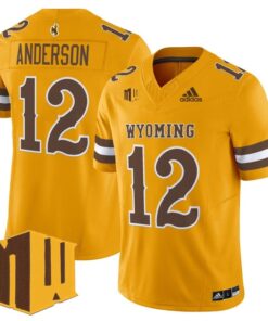 Kaden Anderson Jersey 12 Wyoming Cowboys 2025 Vapor Limited Stitched Gold