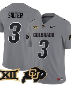 Kaidon Salter Jersey 3 Colorado Buffaloes 2025 Vapor Limited Stitched Gray