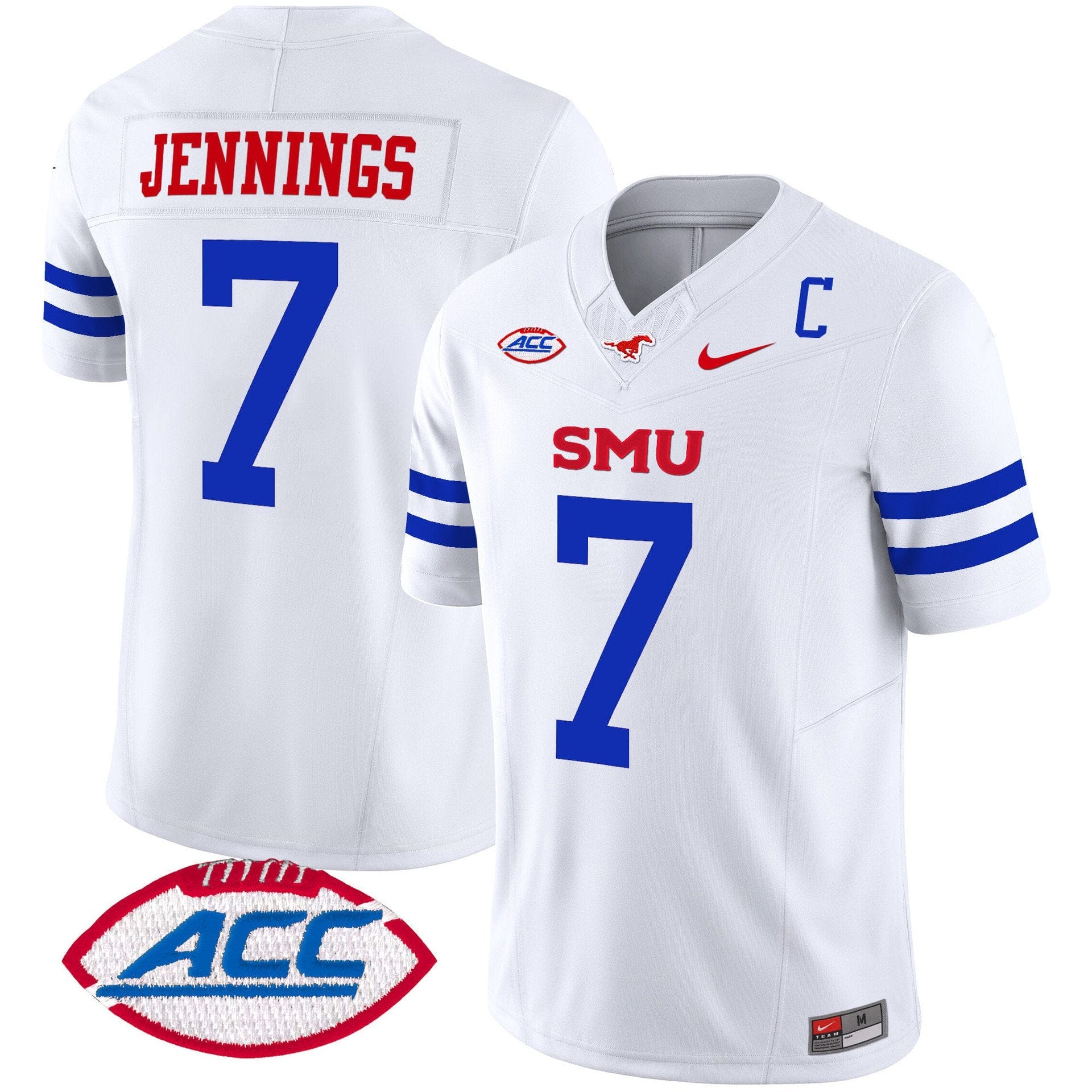 Kevin Jennings Jersey 7 SMU Mustangs 2025 Vapor Limited Stitched Ice White 12f984e6 bc78 43c2 b97d b776d71cbf82