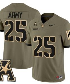 Knights Jersey #25 Army Black Knights 2025 Vapor Limited Stitched 8 Knights JerseyShed Olive
