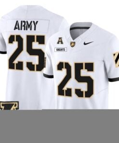 Knights Jersey #25 Army Black Knights 2025 Vapor Limited Stitched 6 Knights JerseyShed White