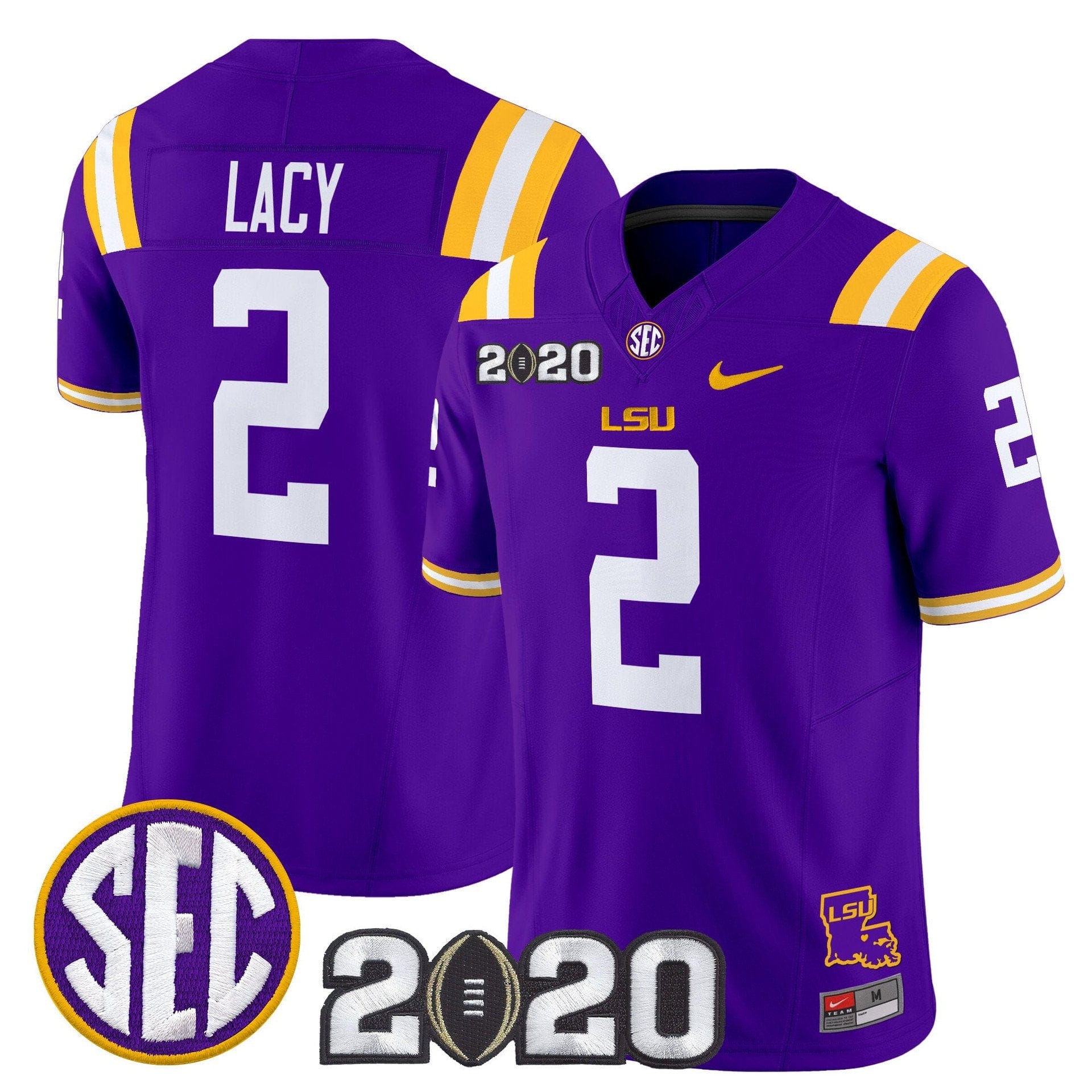 Kyren Lacy Jersey #2 LSU Tigers 2020 National Champions Stitched - Image 5