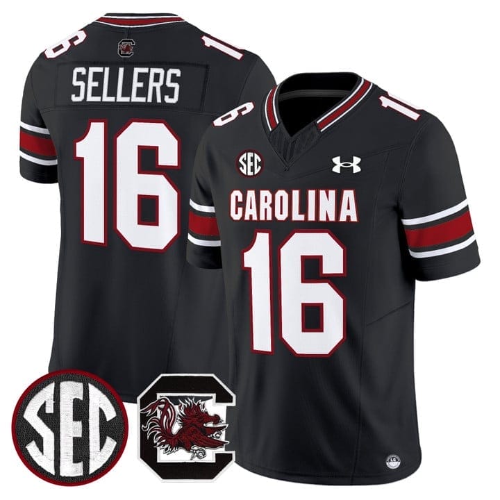 LaNorris Sellers Jersey #16 South Carolina Gamecocks 2025 Stitched 10 LaNorris Sellers Jersey 16 South Carolina Gamecocks 2025 Stitched Black