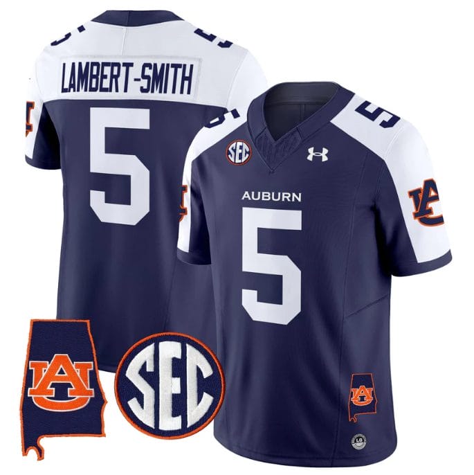 Lambert-Smith Jersey #5 Auburn Tigers 2025 Alabama Patch Stitched