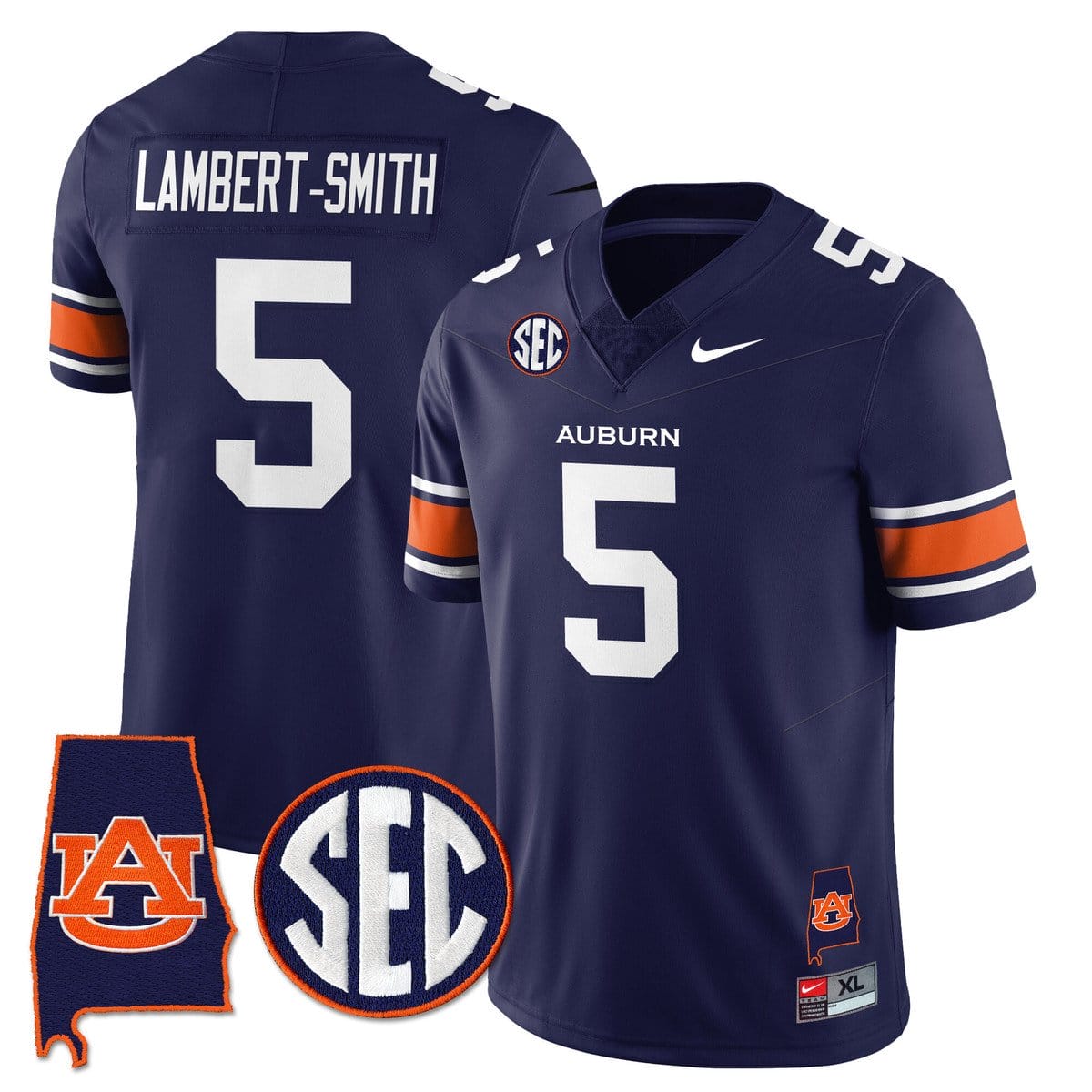 Lambert-Smith Jersey #5 Auburn Tigers Alabama Patch Vapor Stitched - Image 3