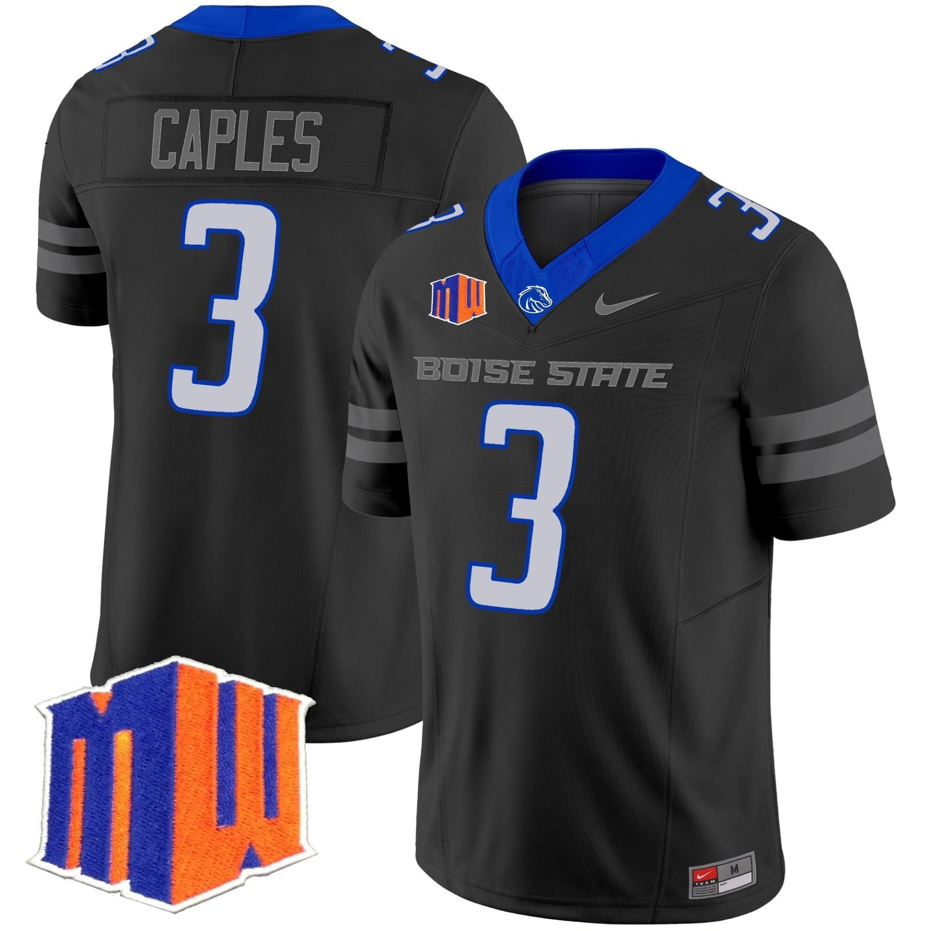 Latrell Caples Jersey 3 Boise State Broncos 2025 Vapor Stitched Black