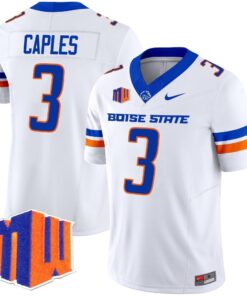 Latrell Caples Jersey 3 Boise State Broncos 2025 Vapor Stitched White