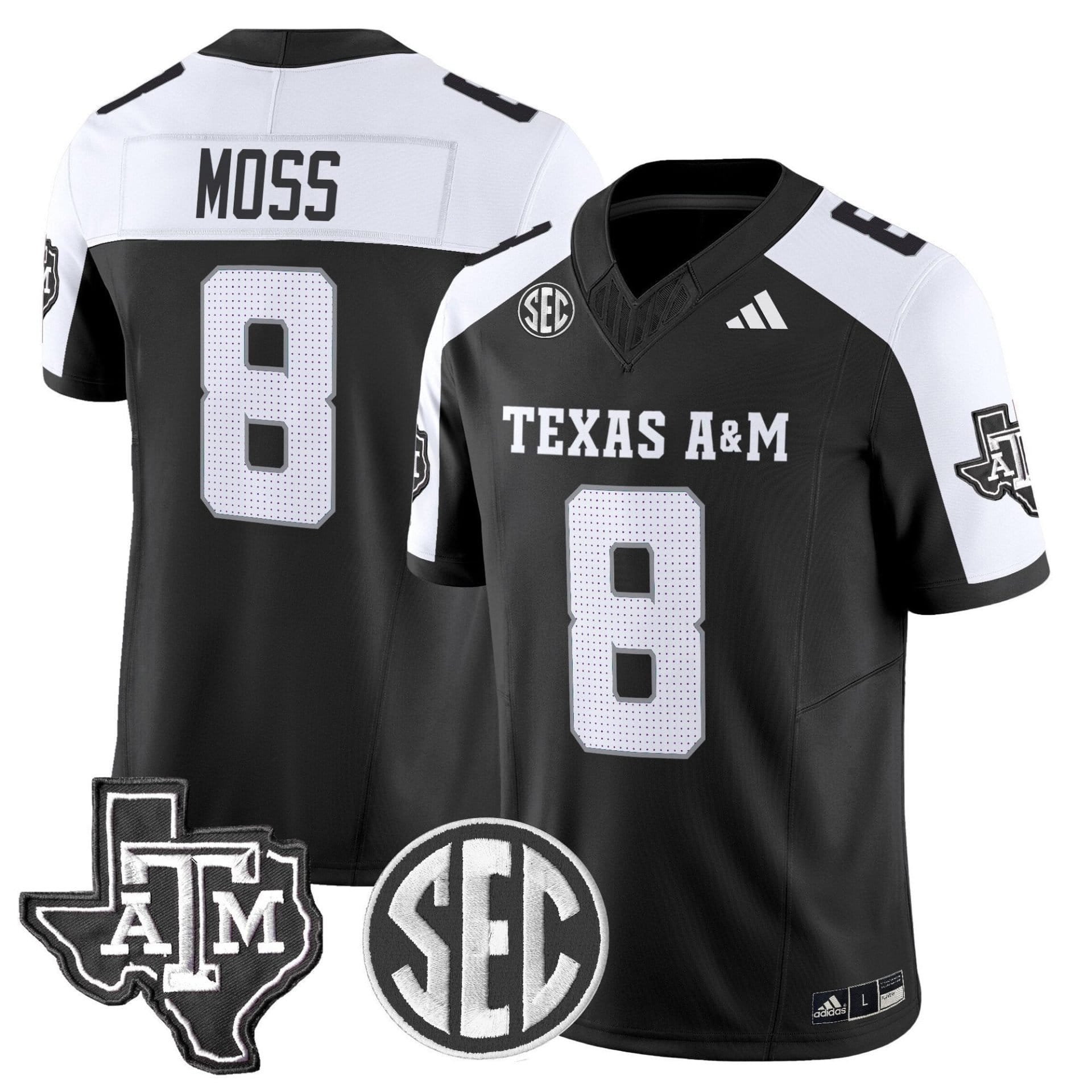 Le'Veon Moss Jersey #8 Texas A&M Aggies 2025 Vapor Stitched 3 Le'Veon Moss Jersey #8 Texas A&M Aggies 2025 Vapor Stitched - Image 3