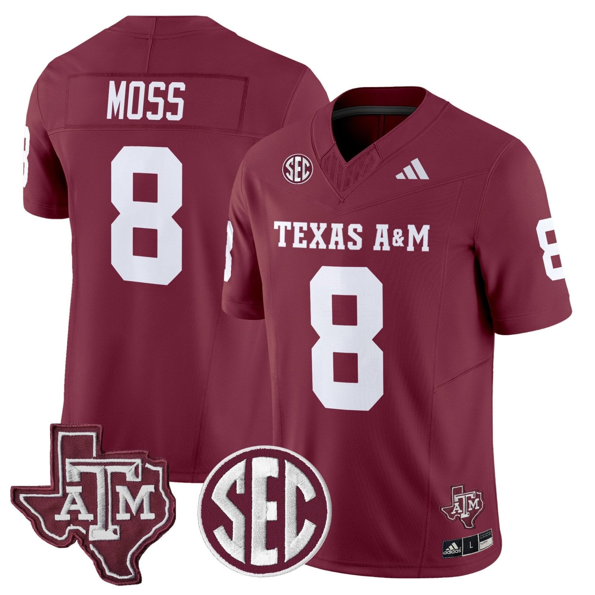 Le'Veon Moss Jersey #8 Texas A&M Aggies 2025 Vapor Stitched 5 Le'Veon Moss Jersey #8 Texas A&M Aggies 2025 Vapor Stitched - Image 5