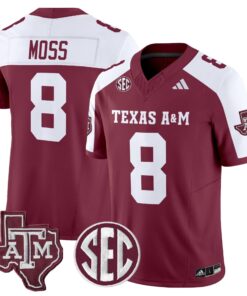 Le'Veon Moss Jersey #8 Texas A&M Aggies 2025 Vapor Stitched 8 Le Veon Moss Jersey 8 Texas A M Aggies 2025 Vapor Stitched Maroon Alternate