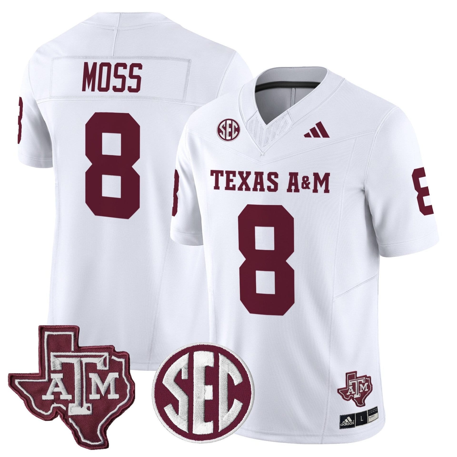Le'Veon Moss Jersey #8 Texas A&M Aggies 2025 Vapor Stitched 2 Le'Veon Moss Jersey #8 Texas A&M Aggies 2025 Vapor Stitched - Image 2