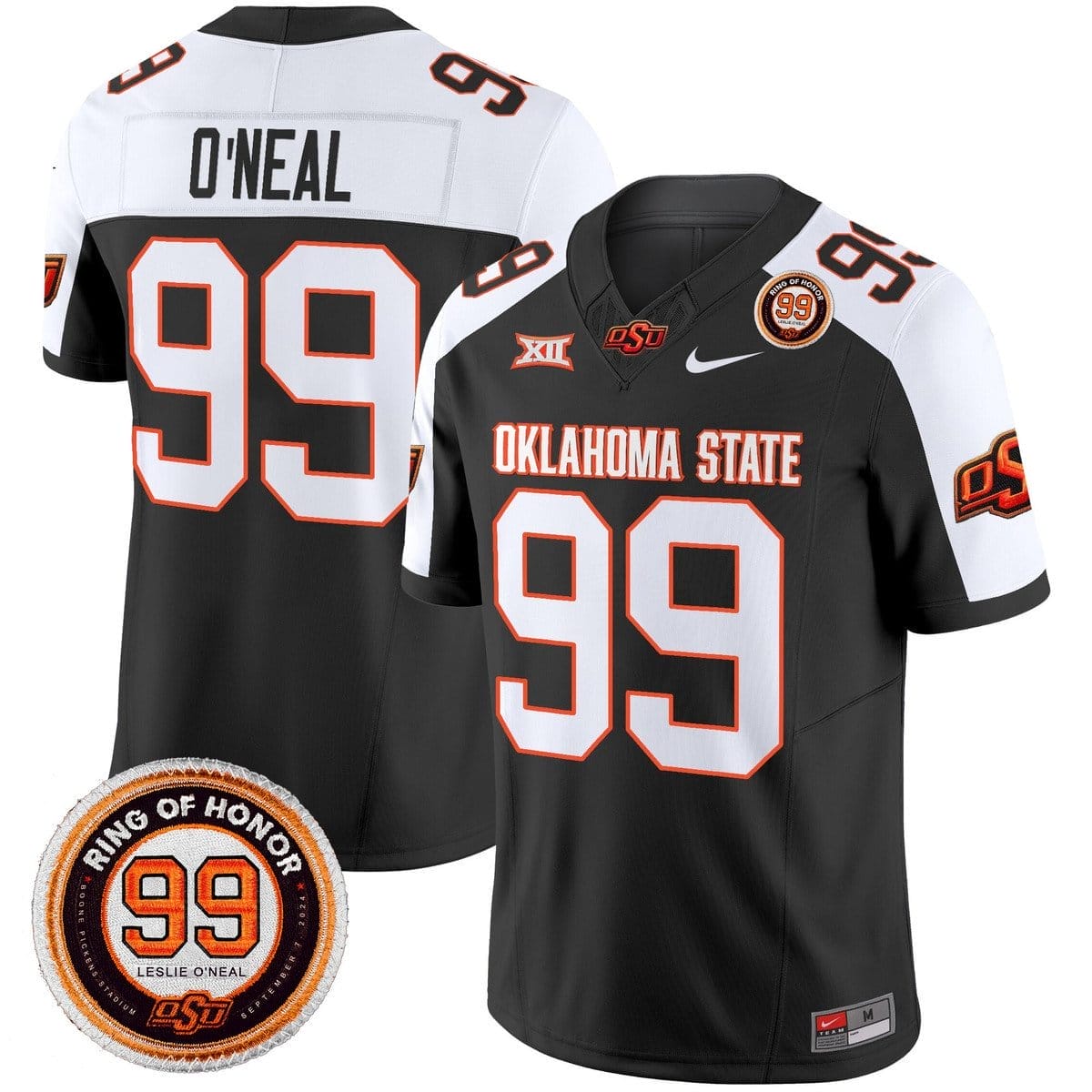 Leslie O'neal Jersey #99 Oklahoma State Cowboys 2025 Leslie O'neal Patch 3 Leslie O'neal Jersey #99 Oklahoma State Cowboys 2025 Leslie O'neal Patch - Image 3