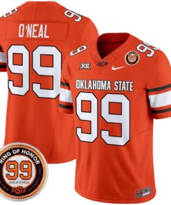 Leslie O'neal Jersey #99 Oklahoma State Cowboys 2025 Leslie O'neal Patch 9 Leslie O neal Jersey 99 Oklahoma State Cowboys 2025 Leslie O neal Patch Orange