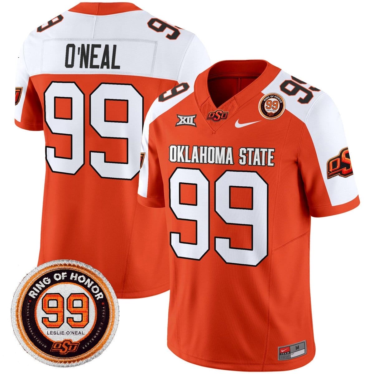Leslie O'neal Jersey #99 Oklahoma State Cowboys 2025 Leslie O'neal Patch 4 Leslie O'neal Jersey #99 Oklahoma State Cowboys 2025 Leslie O'neal Patch - Image 4