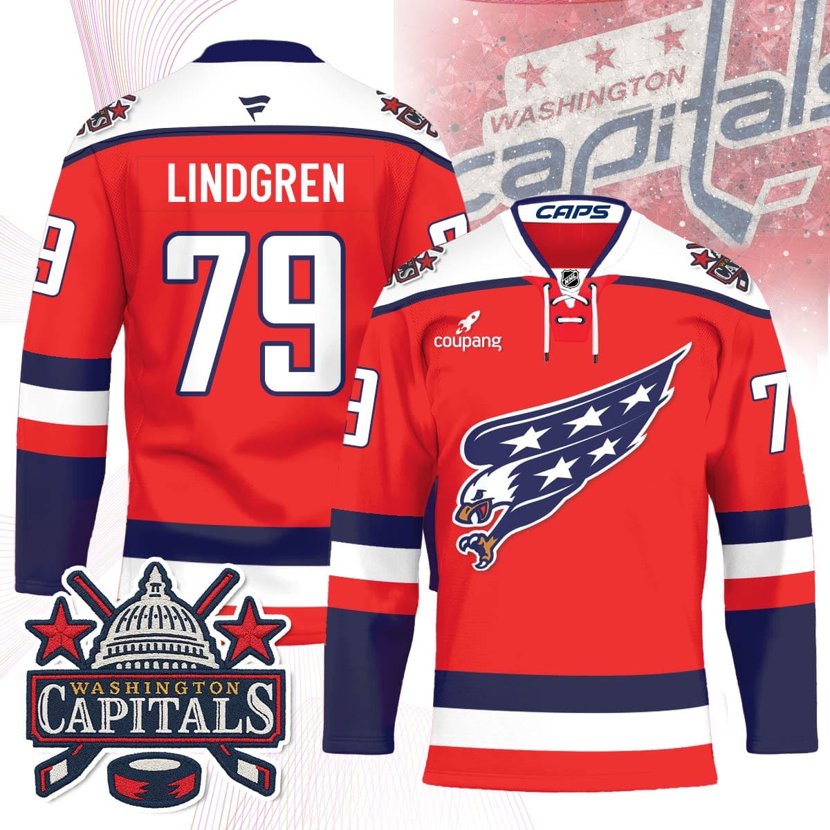 Washington Capitals Screaming Eagle Hockey Jersey - All Stitched 6 Washington Capitals Screaming Eagle Hockey Jersey - All Stitched - Image 6