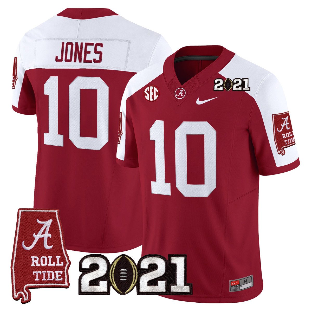 Mac Jones Jersey #10 Alabama 2021 CFP Championship Alabama Map - Image 4
