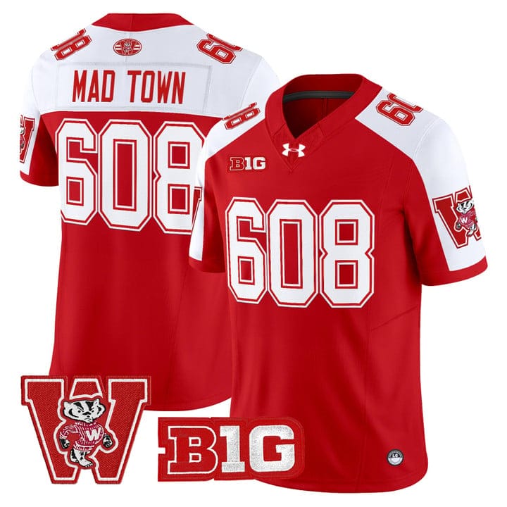 Mad Town Jersey #608 Wisconsin Badgers Throwback Stitched - Image 4