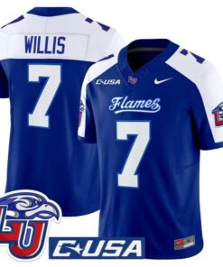 Malik Willis Jersey #7 Liberty Flames 2025 Vapor Limited Stitched 7 Malik Willis Jersey 7 Liberty Flames 2025 Vapor Limited Stitched Navy Alter