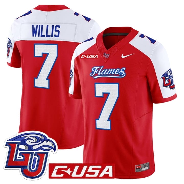 Malik Willis Jersey #7 Liberty Flames 2025 Vapor Limited Stitched 4 Malik Willis Jersey #7 Liberty Flames 2025 Vapor Limited Stitched - Image 4