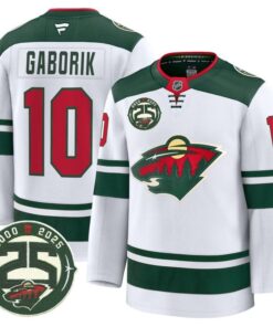 Marian Gaborik Jersey #10 Minnesota Wild 25th Anniversary Patch Stitched