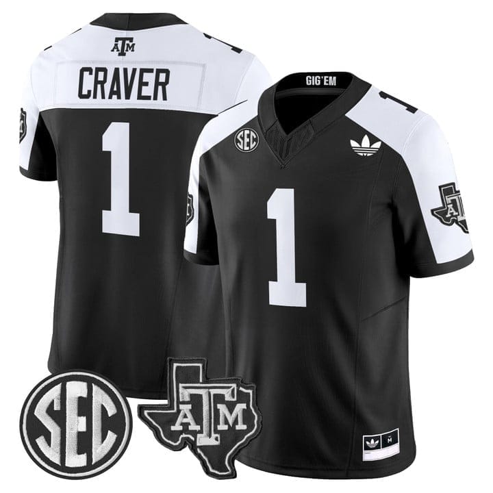Mario Craver Jersey #1 Texas A&M Aggies 2025 Vapor V2 Stitched 3 Mario Craver Jersey #1 Texas A&M Aggies 2025 Vapor V2 Stitched - Image 3