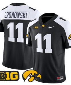 Mark Gronowski Jersey #11 Iowa Hawkeyes 2025 Limited Stitched 7 Mark Gronowski Jersey 11 Iowa Hawkeyes 2025 Limited Stitched Black Alternate