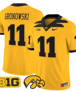 Mark Gronowski Jersey #11 Iowa Hawkeyes 2025 Limited Stitched 9 Mark Gronowski Jersey 11 Iowa Hawkeyes 2025 Limited Stitched Gold