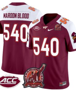 Maroon Blood Jersey 540 Virginia Tech Hokies Coach Frank Beamer 2025 Maroon Alter