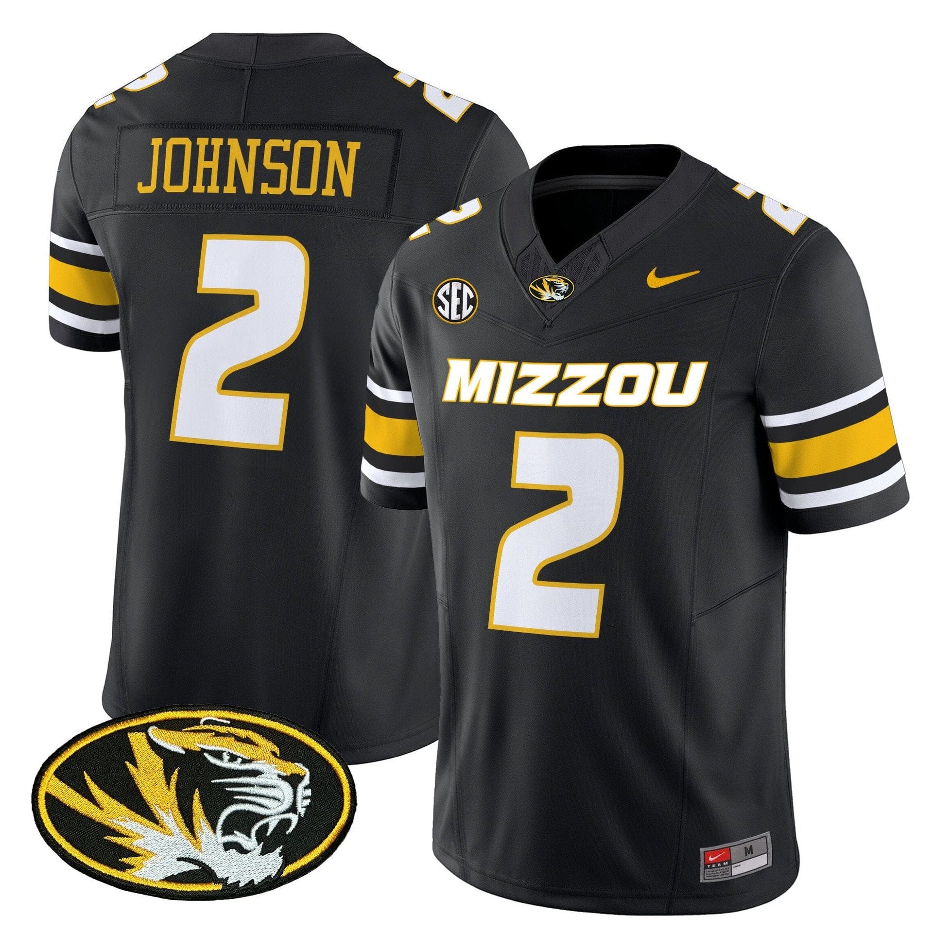 Marquis Johnson Jersey 2 Missouri Tigers 2025 Vapor Limited Stitched Black