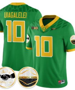 Matayo Uiagalelei Jersey 10 Oregon Ducks 2025 Shoe Duck Stitched Green