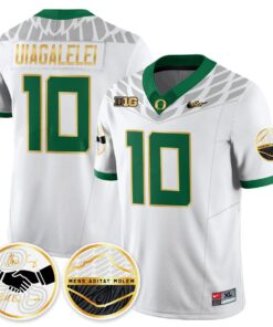 Matayo Uiagalelei Jersey 10 Oregon Ducks 2025 Shoe Duck Stitched White