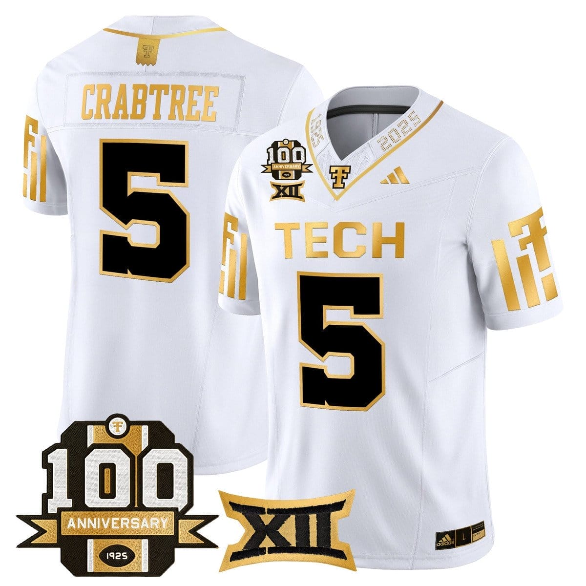 Michael Crabtree Jersey #5 Texas Tech 2025 100th Anniversary Stitched 4 Michael Crabtree Jersey #5 Texas Tech 2025 100th Anniversary Stitched - Image 4