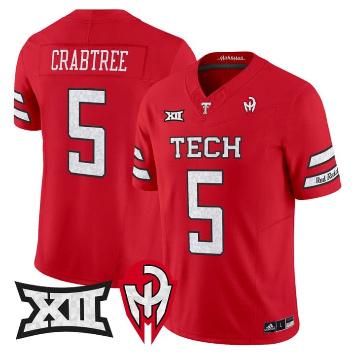 Michael Crabtree Jersey #5 Texas Tech Red Raiders Too Cold Vapor Stitched - Image 4
