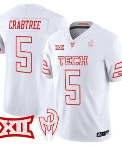 Michael Crabtree Jersey 5 Texas Tech Red Raiders Too Cold Vapor Stitched White