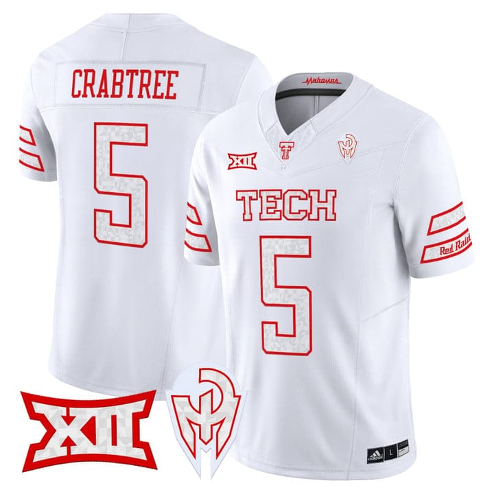 Michael Crabtree Jersey #5 Texas Tech Red Raiders Too Cold Vapor Stitched - Image 2