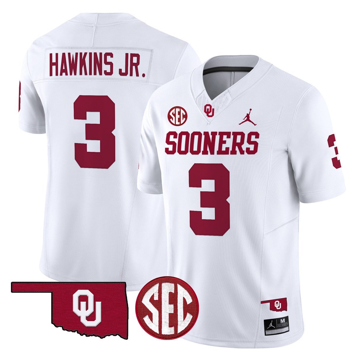 Michael Hawkins Jr Jersey 3 Oklahoma Sooners 2025 Limited Stitched White 294acbac f9c3 47d9 aefa f16de7b5eda3